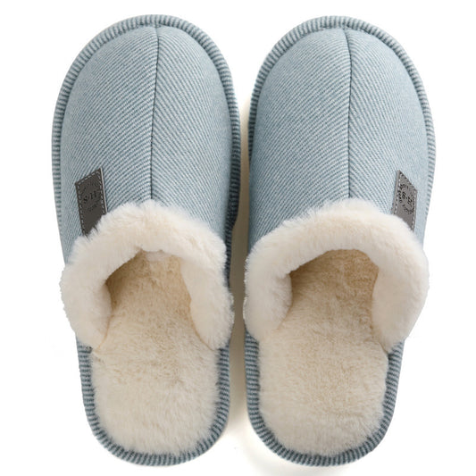 Autumn and winter plus velvet warm cotton slippers