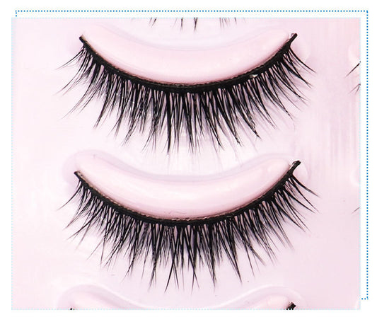 Natural Short Cross False Eyelashes Handmade Fake Eye Lashes Makeup