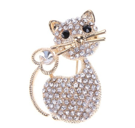 brooches Women Girl pins Crystal Broches Cat Brooch Pin Jewelry Christmas Gift broche
