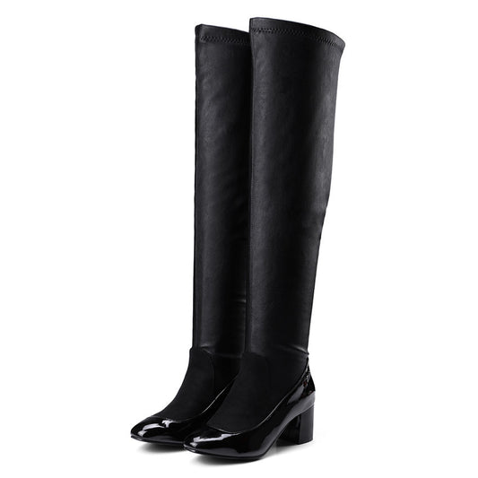 Stretch boots over the knee heel single boot sleeve