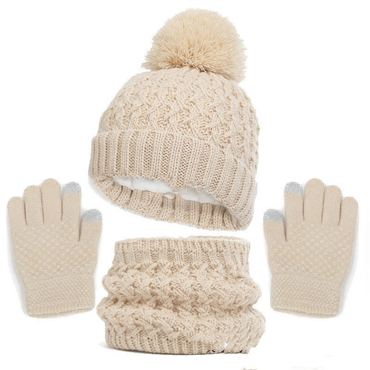 Children's Hat Scarf Gloves Three-piece Set