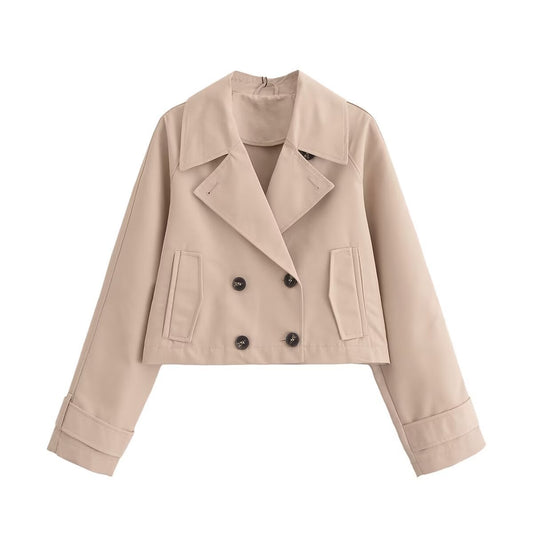 Women's Clothing French Trench Coat Long Sleeve Jacket Coat