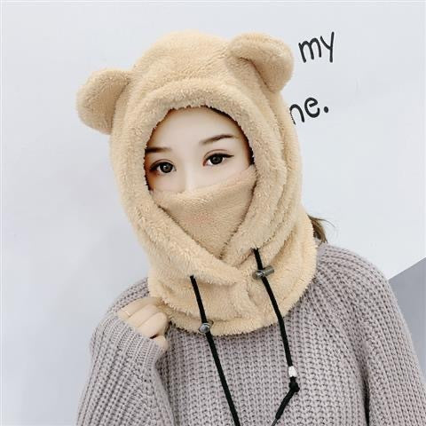 Three-Piece Warm Bear Scarf And Gloves