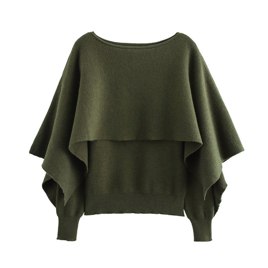 Women's Pullover Cape Sweater Top