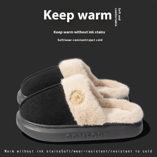 Plush Slippers For Women Men Winter Warm Home Slipper Indoor Thick-soled Fleece Shoes
