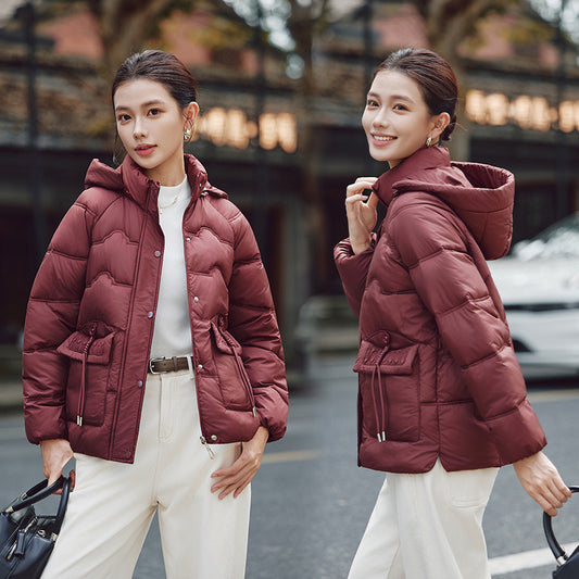 Hooded Cotton Puffer Jacket Women's Thickened Middle-aged And Elderly Coat