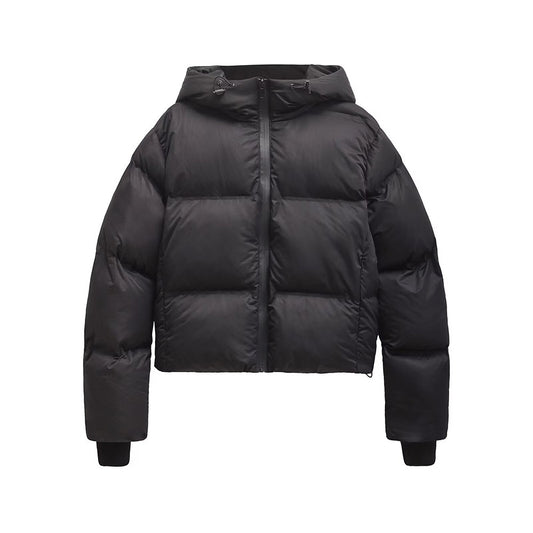 Simple Hooded Long Sleeve Zipper Pocket Protective Jacket Coat For Women