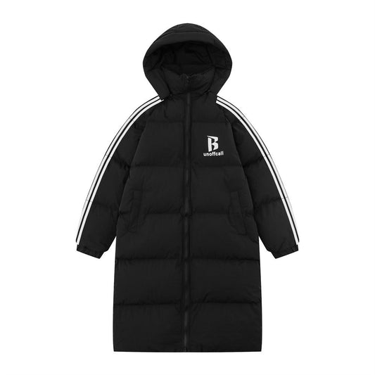 Long Below The Knee Hooded Cotton puffer Jacket Male