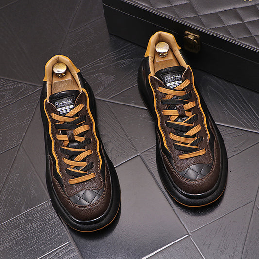 Sports Casual Color Blocking Printing Thick Soled Shoes