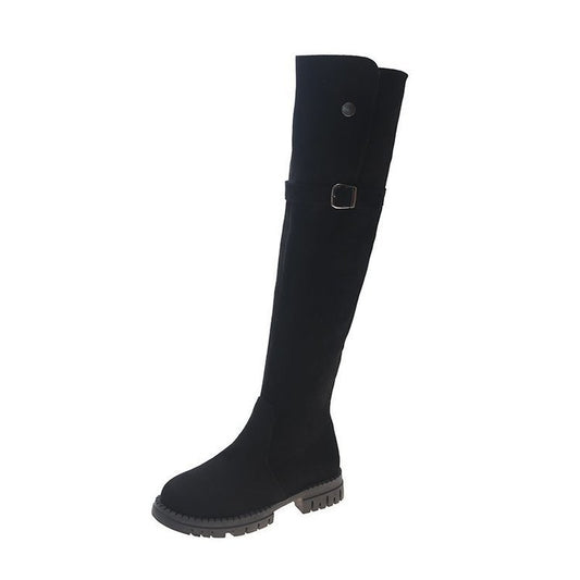 Korean Style Fashion Thick Heel Skinny Boots Over The Knee