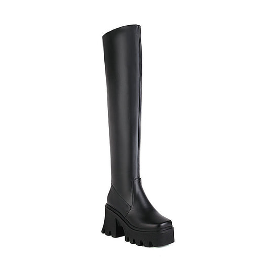 But The Knee Thick Heel High Autumn And Winter New Style Knight Smoke Boots