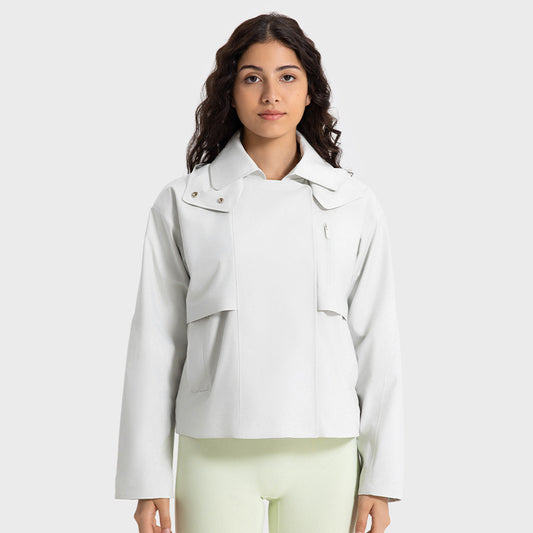 Windproof, Waterproof And Breathable Short Trench Coat Women's Detachable