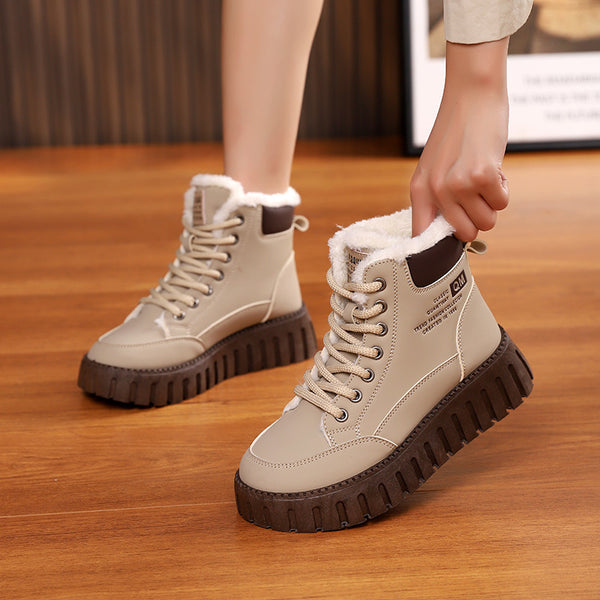 Women’s Winter Boots for Snow – Cozy Fleece-Lined Lace-Up Ankle Boots