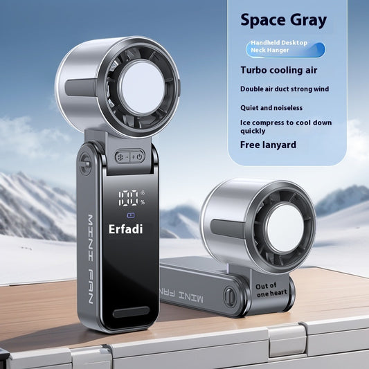 Foldable Cooling Ice Compress High-speed Handheld Fan