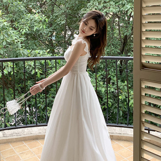 Women's Temperament Square Neck High Waist Slim Dress