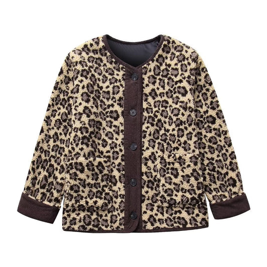 Women's Winter Leopard Print Casual Loose Jacket