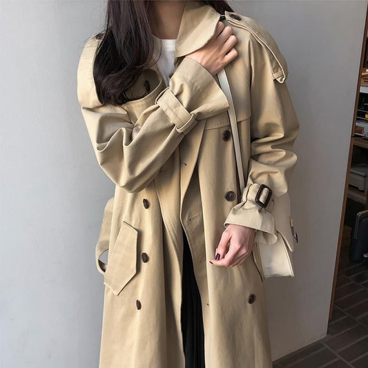 Loose Over-the-knee Women's Mid-length Trench Coat