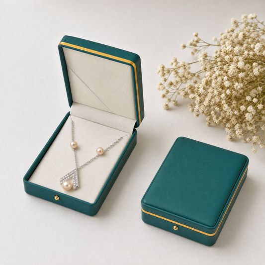 Real pearl silver drop necklace and earrings set