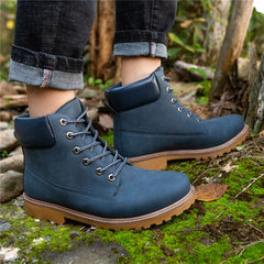Pink With Velvet Lining Warm Flat Bottom High-top Men's Shoes Couple Boots