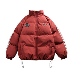 Thick Warm Striped Bread Coat Cotton Puffer Jacket