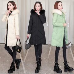 Self-version Big Fur Collar Padded Warm Cotton Winter Coat Quilted Puffer Jacket