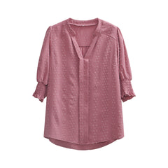 Temperament Commute V-neck Half Sleeve Shirt