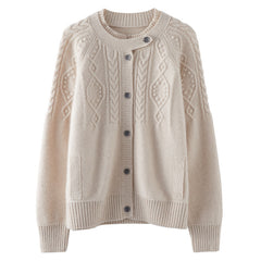 Cashmere Thick Knit Cardigan Women's Sweater