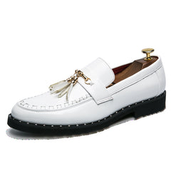 Men's Casual Pointed Creative Solid Color Leather Shoes
