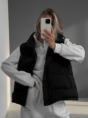 Cotton Vest Trendy Sleeveless Hooded puffer Jacket