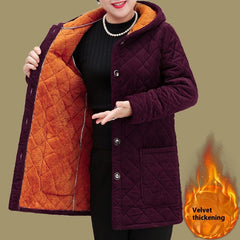 Mid-length Corduroy Cotton-padded Coat Middle-aged And Elderly