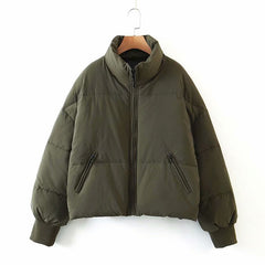 Women's Urban Leisure Versatile Stand Collar Puffer Jacket Coat