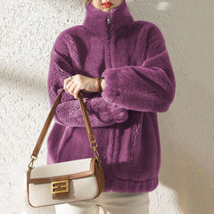 Women's loose coral fleece short coat