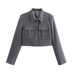 Double Pocket Coat Top Pants Suit Women