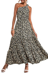 Bohemian Floral Dress Beach Vacation Big Swing Long Dress