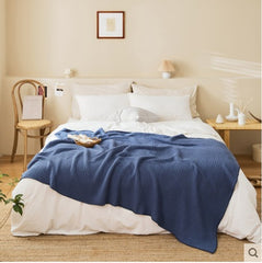 Noxesman Cotton Waffle Office Nap Knitted Blanket