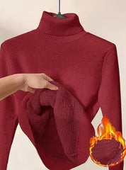 Turtle Neck Winter Sweater Women Elegant Thick Warm Female Knitted Pullover Loose Basic Knitwear