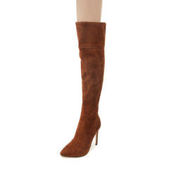 Stiletto Heel Pointed  Over The Knee Boots