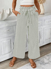 Women's Striped Elegant Straight-leg Pants