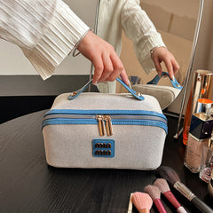 Retro Tile Cosmetic Bag Large Capacity Portable Portable Cosmetics