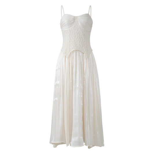 Vintage Temperament French Elegant Lace Sling Dress