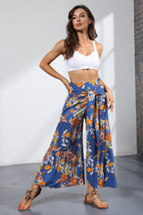 Printed Women's Loose Beach Wide Leg Pant Bindings