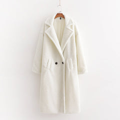 Women's Artificial Teddy Long-sleeved Thickened Thermal Long Coat