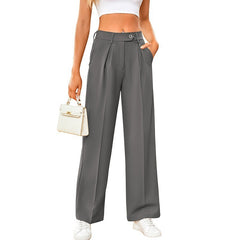 Women's Casual Loose Wide Leg Straight Suit Pants