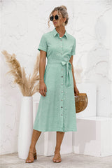 Ladies Shirt Collar Shirt Dress Elegant And Fashionable