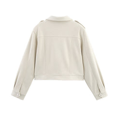 Spring And Autumn Casual Loose European And American Style Suede Fabric Jacket Short Coat
