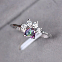 Alloy Love Cat's Paw Ring European And American Engagement Ring