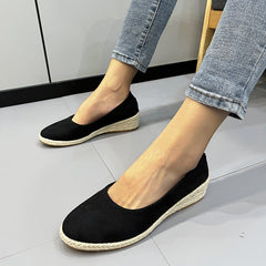 Spring Wedge Round Toe Hemp Rope Pumps Women