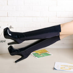 Chunky Heel Platform Solid Over Knee Boots