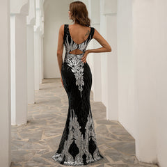 New Geometric Perspective Wedding Evening Dress Bridesmaid Dress