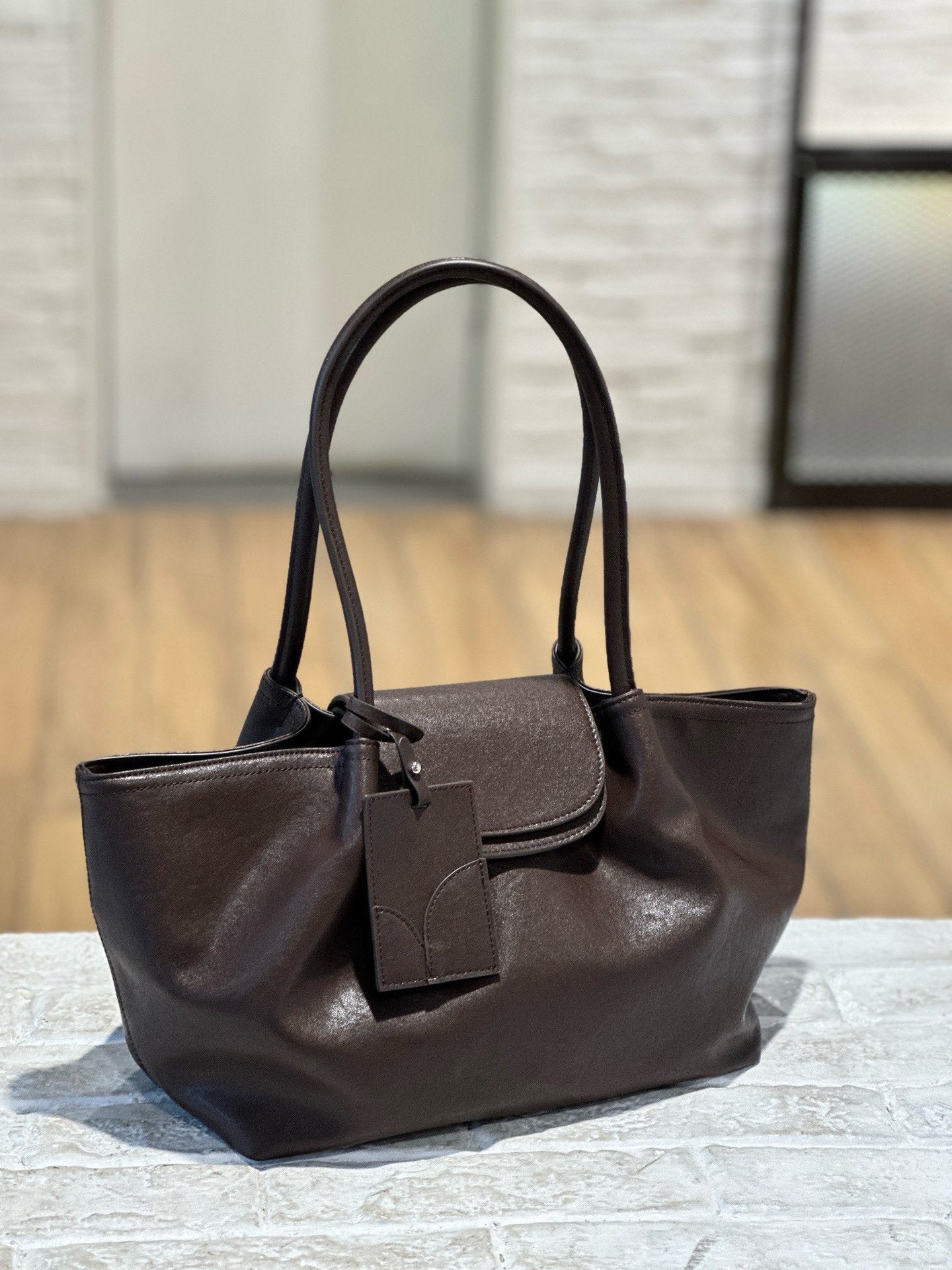 Women's genuine leather tote bag - view 2